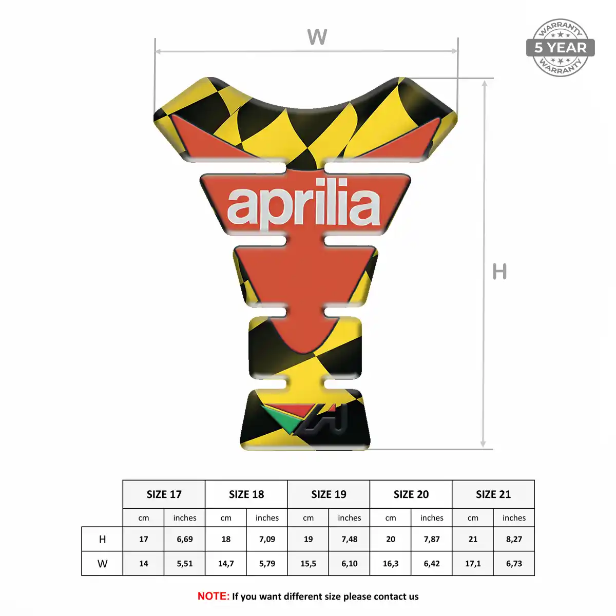 Aprilia Domed Tank Pad Prestige Line