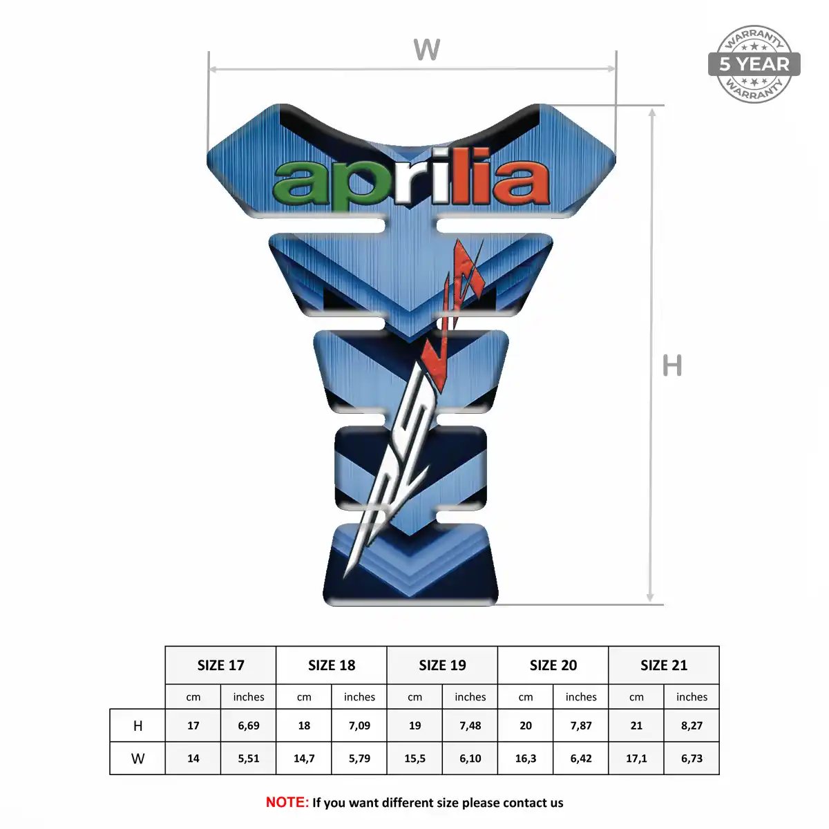 Aprilia Domed Tank Pad Sleek Style