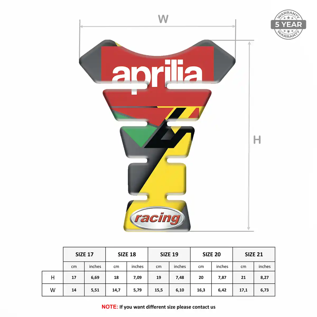 Aprilia Domed Tank Protector Opulent Line