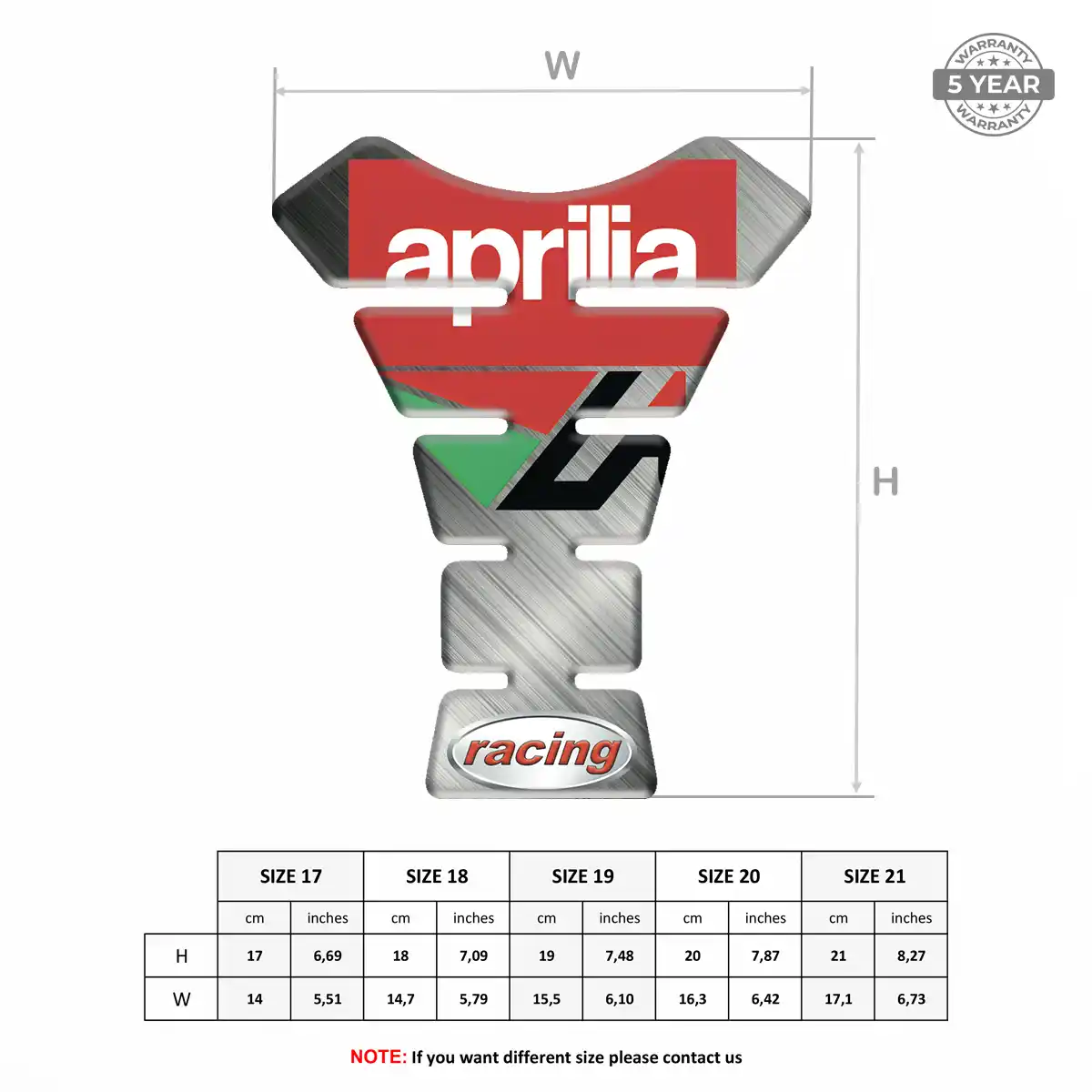 Aprilia Domed Tank Protector Prestige Line