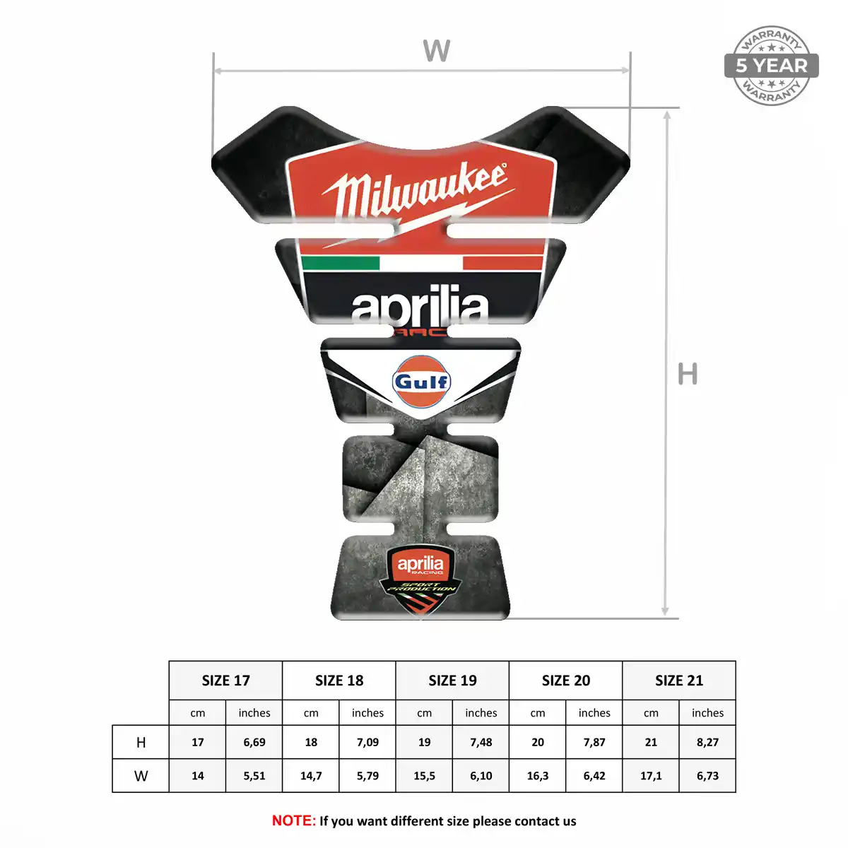 Aprilia Domed Tank Protector Prime Quality