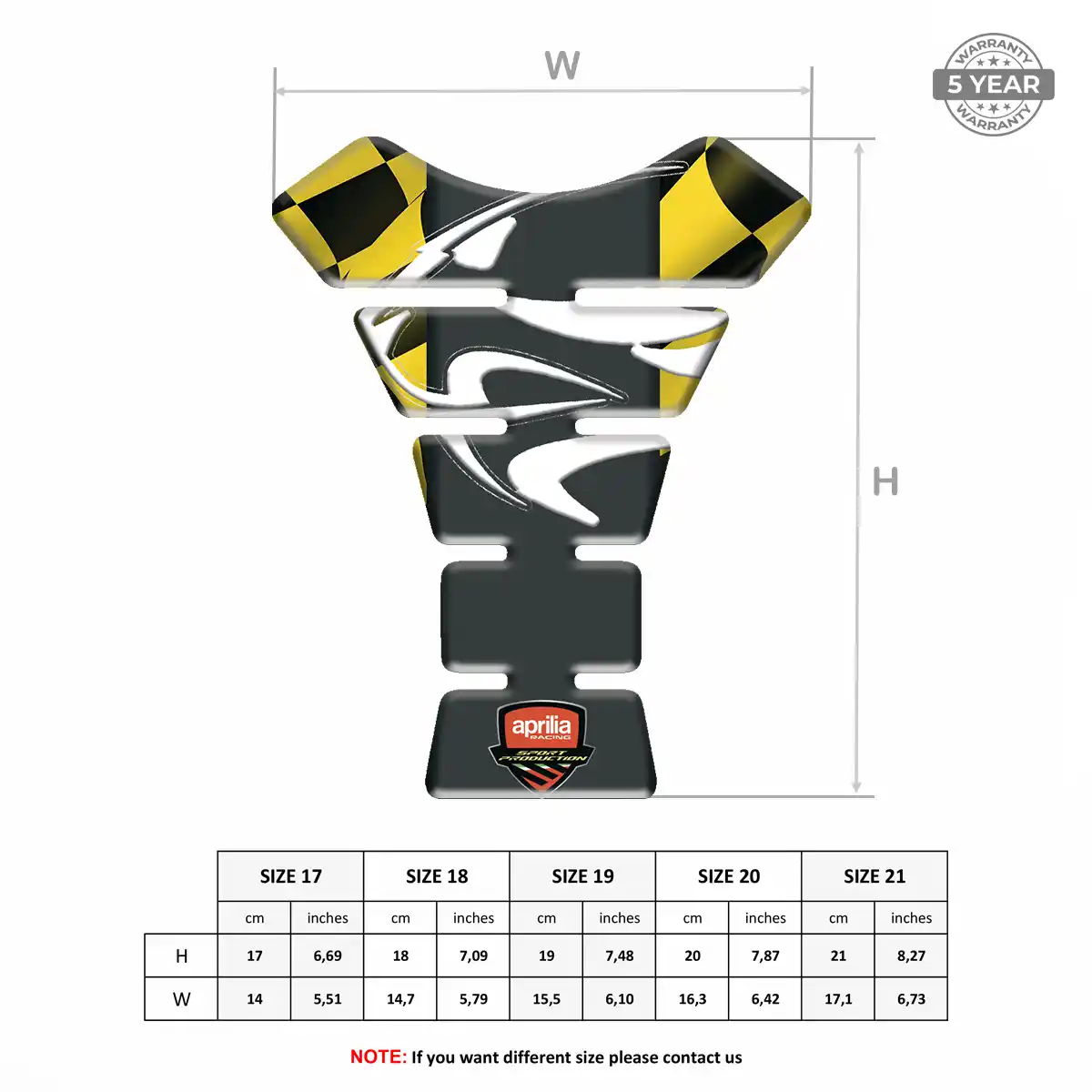 Aprilia Domed Tank Protector Refined Design