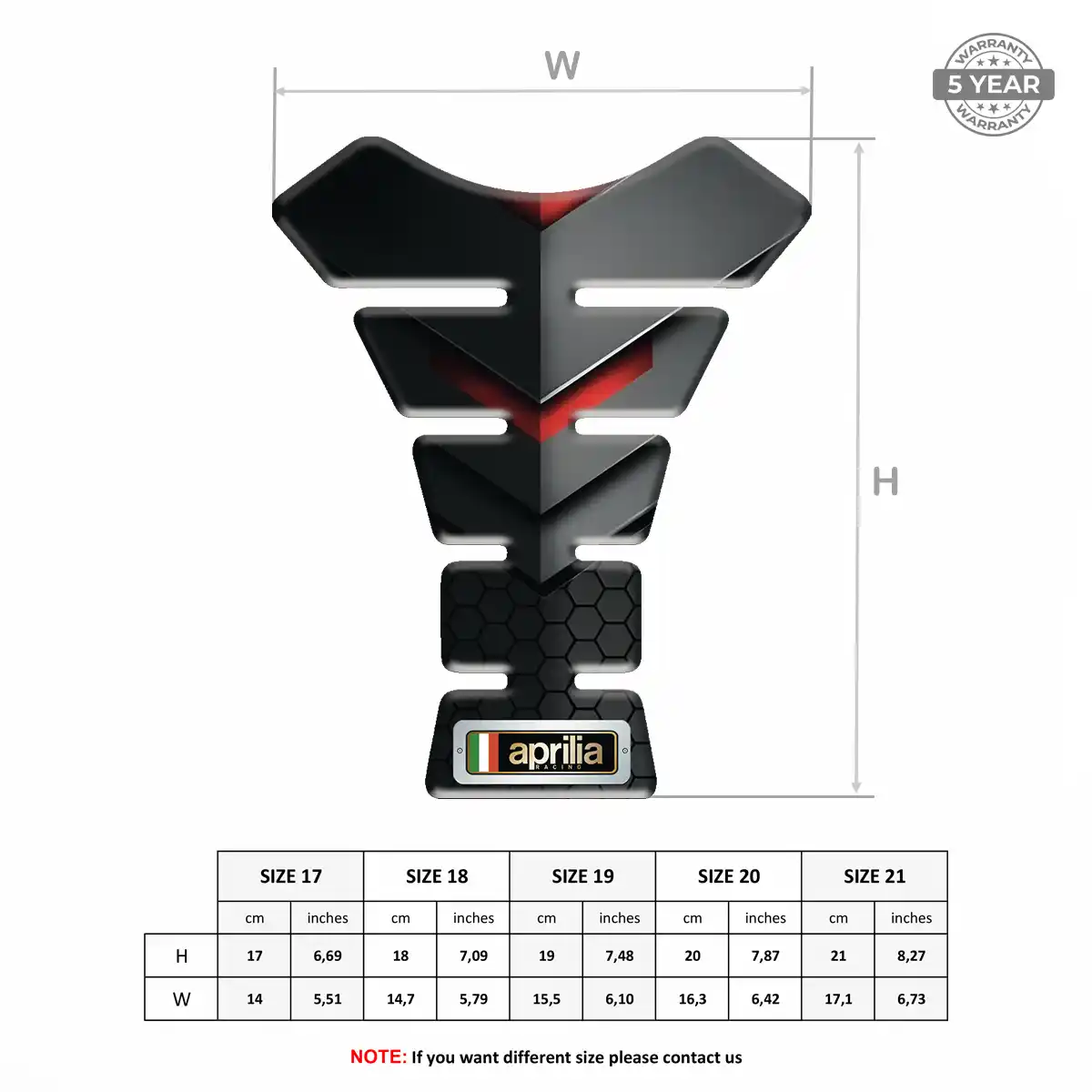 Aprilia Domed Tank Sticker Elite Edition