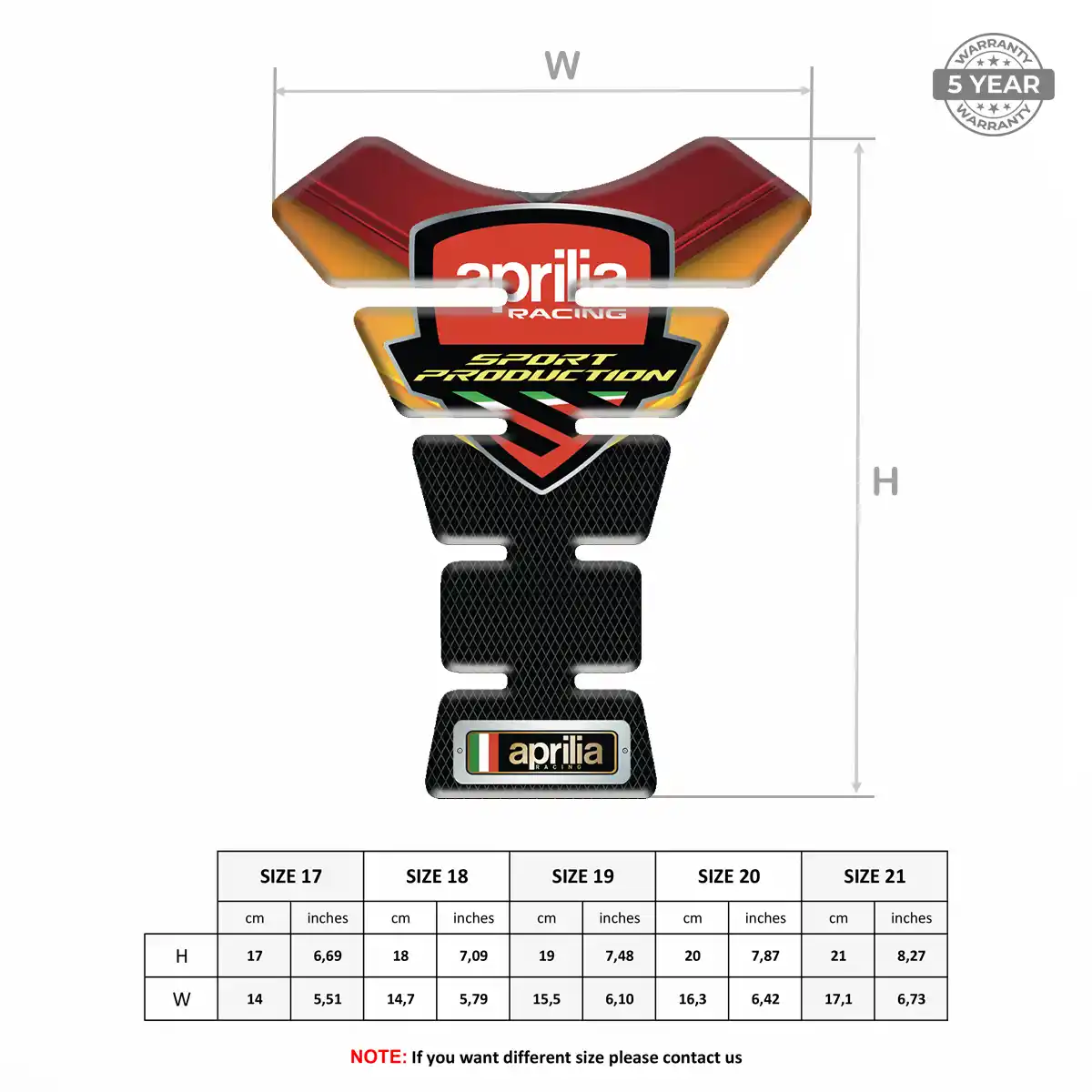 Aprilia Domed Tank Sticker Opulent Line