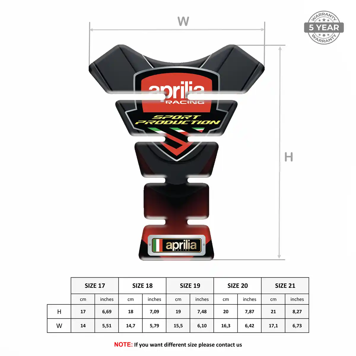 Aprilia Domed Tank Sticker Prestige Line