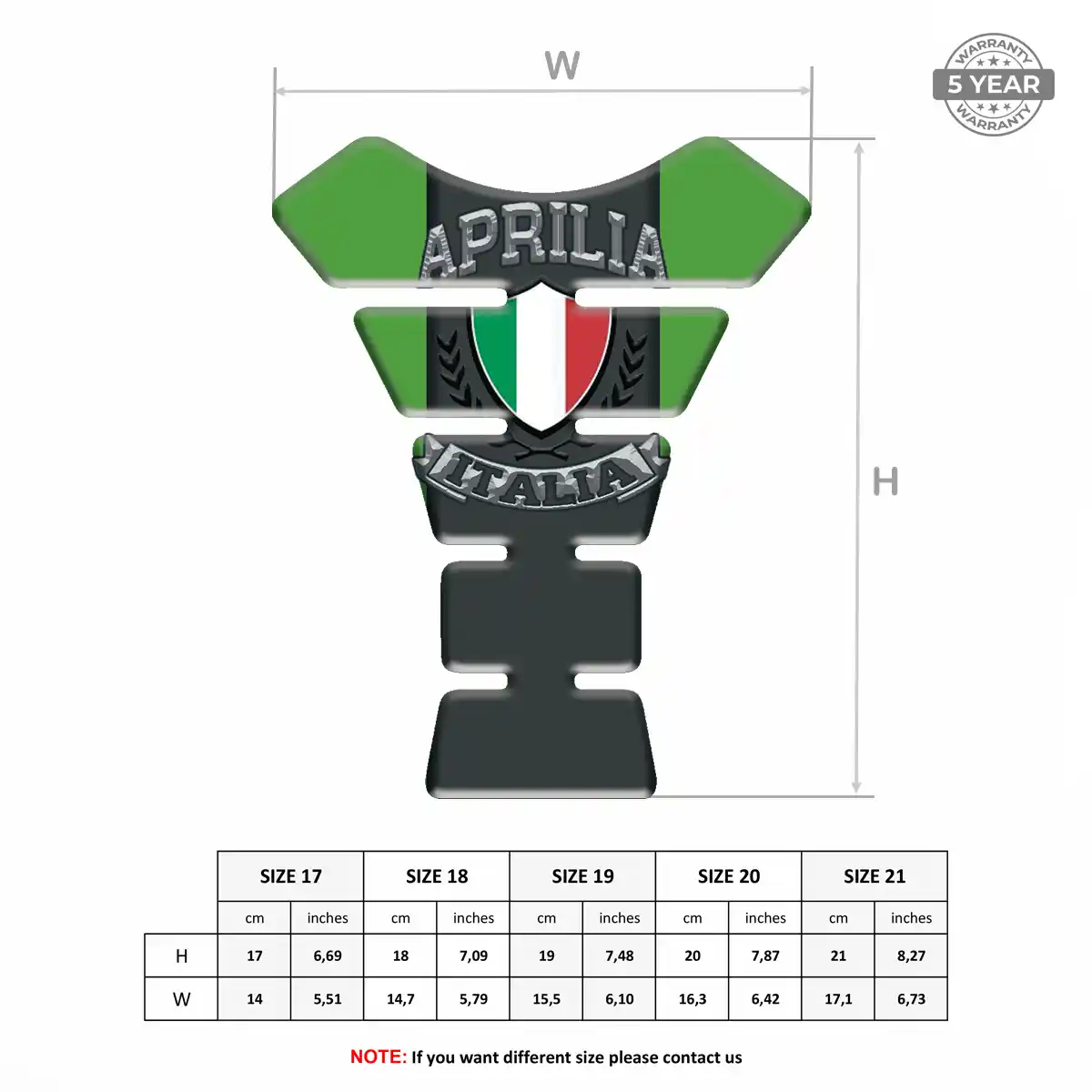 Aprilia Domed Tank Sticker Prime Quality