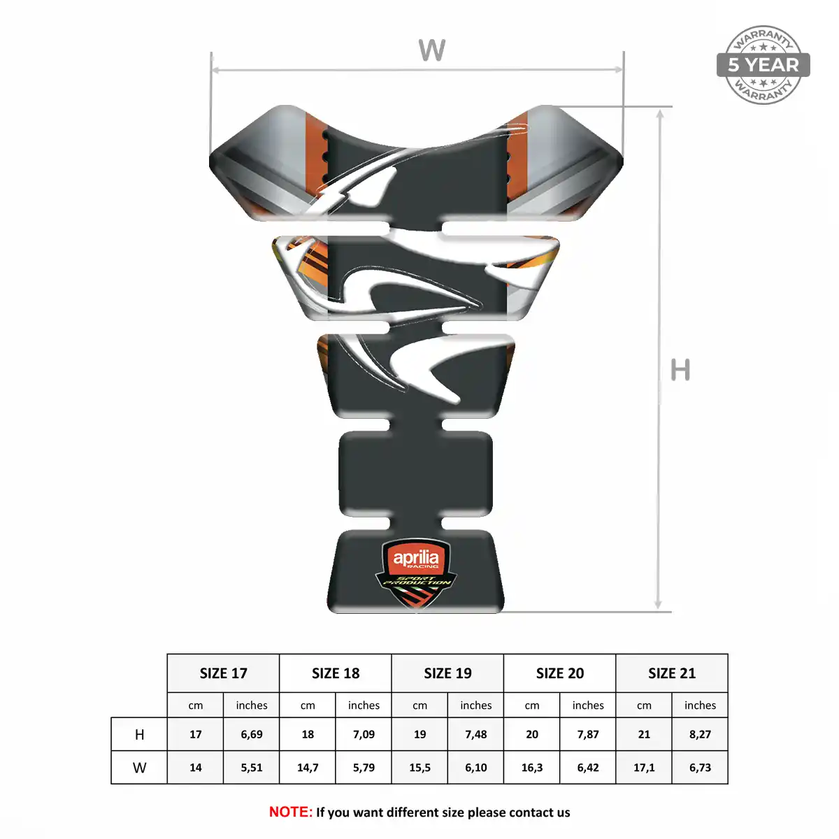Aprilia Domed Tank Sticker Signature Grade