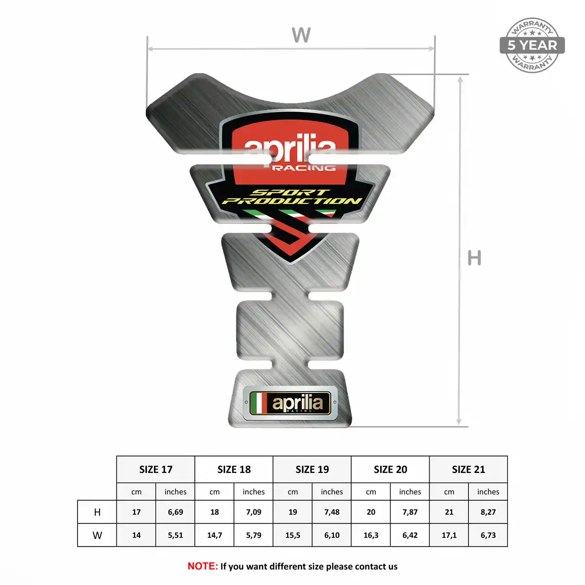 Aprilia Domed Tank Sticker Sleek Style