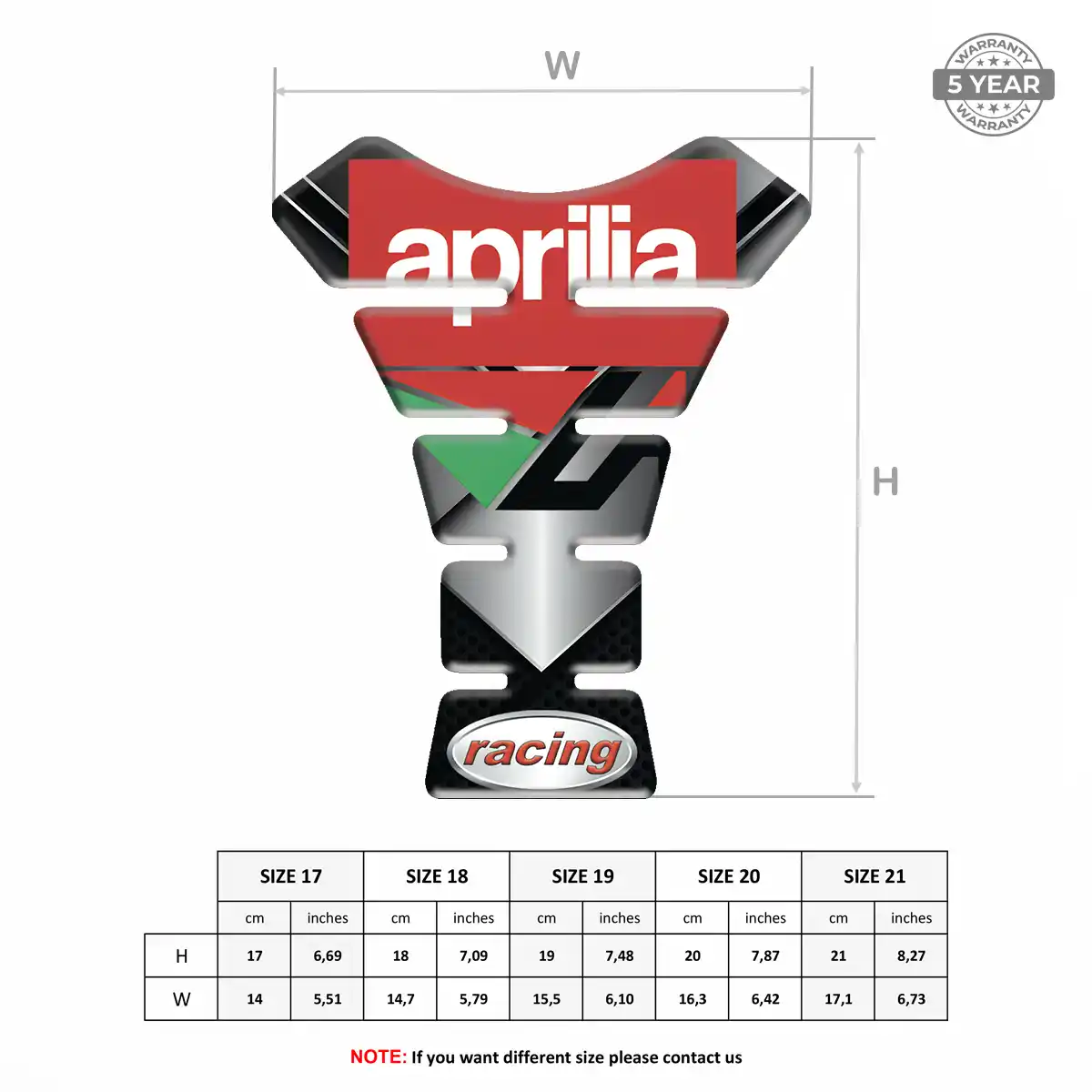 Aprilia Domed Tank Sticker Superior Craft