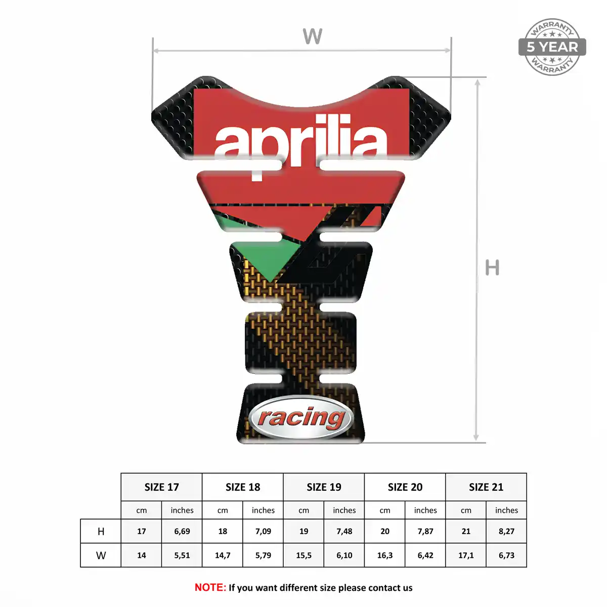 Aprilia Epoxy Tank Pad Opulent Line