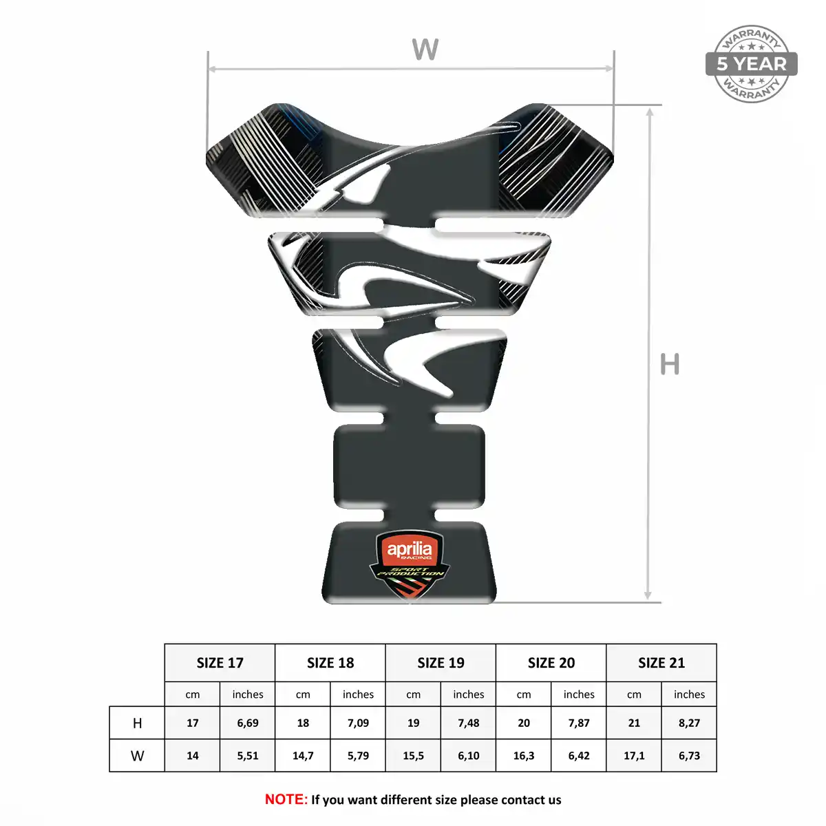 Aprilia Epoxy Tank Pad Refined Design