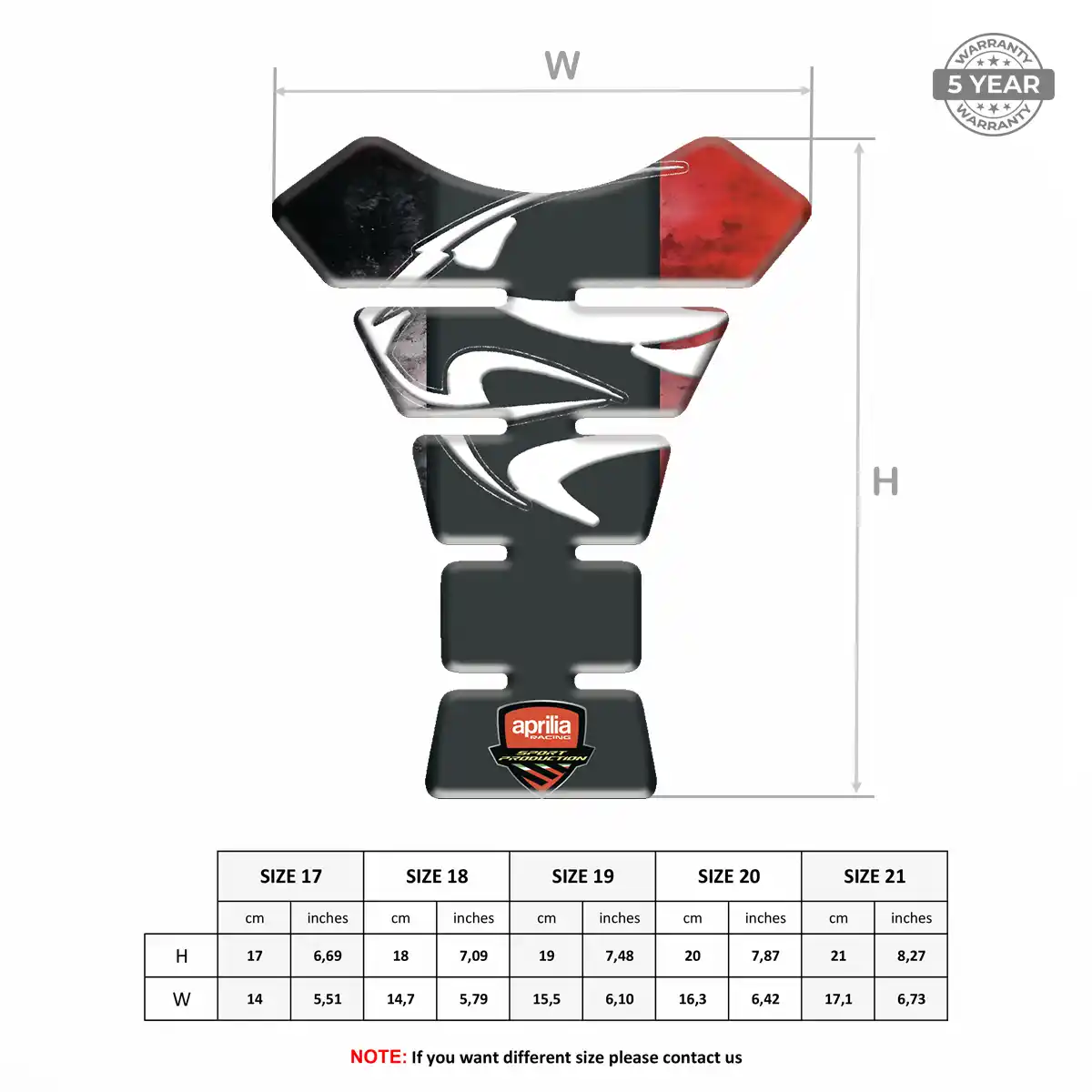 Aprilia Epoxy Tank Pad Signature Grade