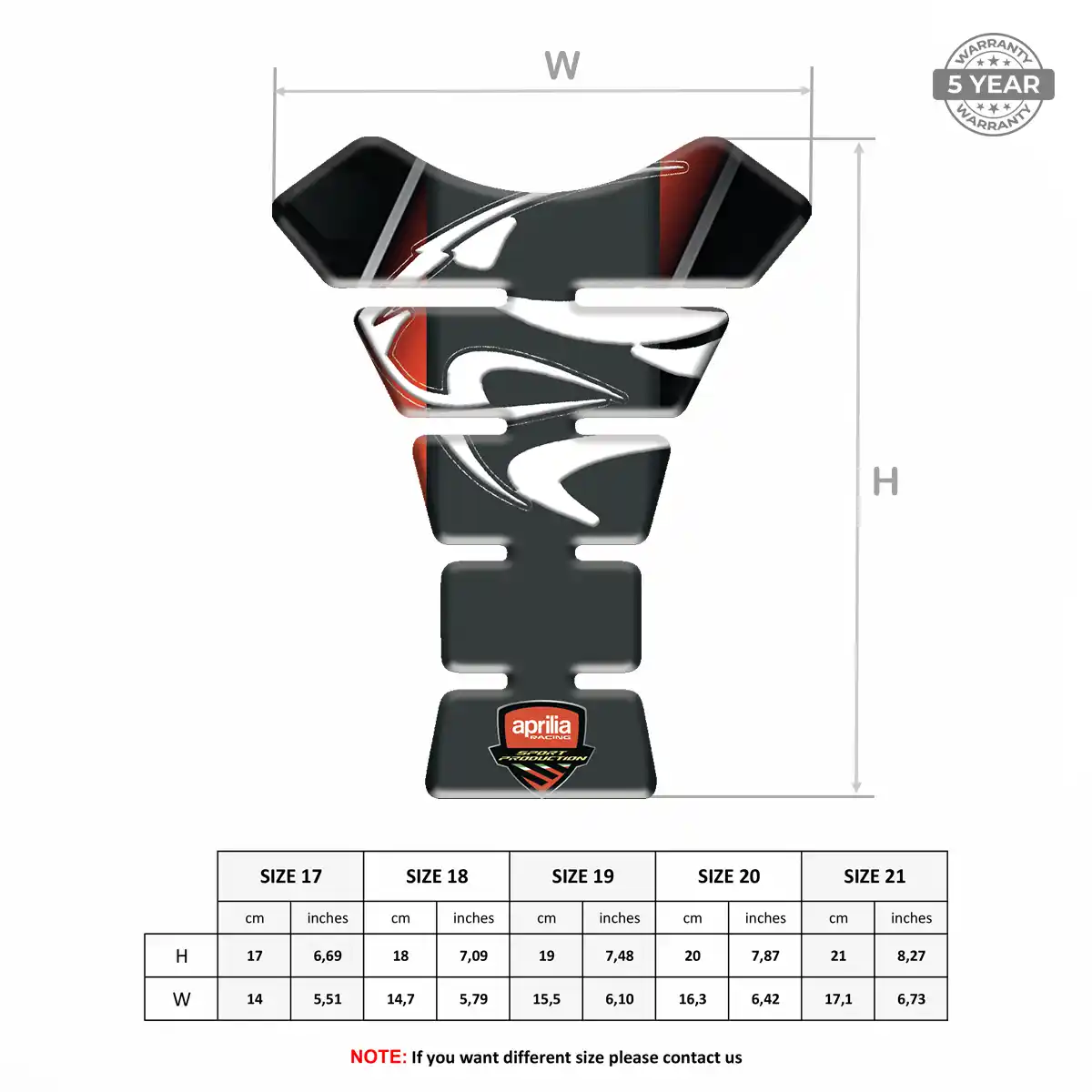 Aprilia Gas Tank Pad Opulent Line