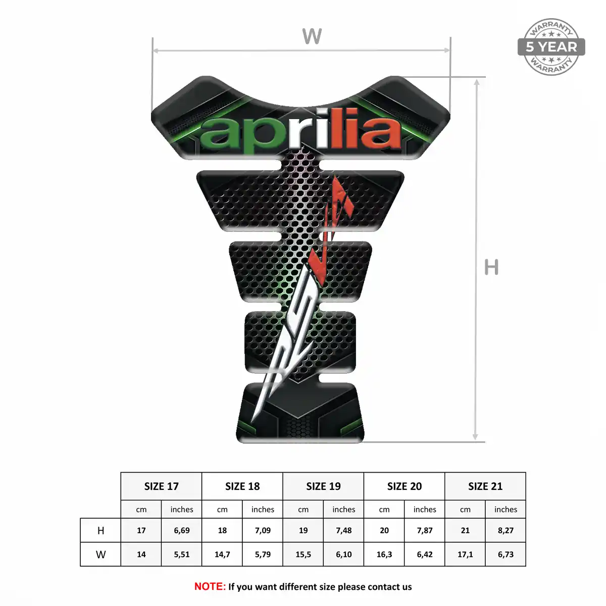 Aprilia Gas Tank Pad Prime Quality