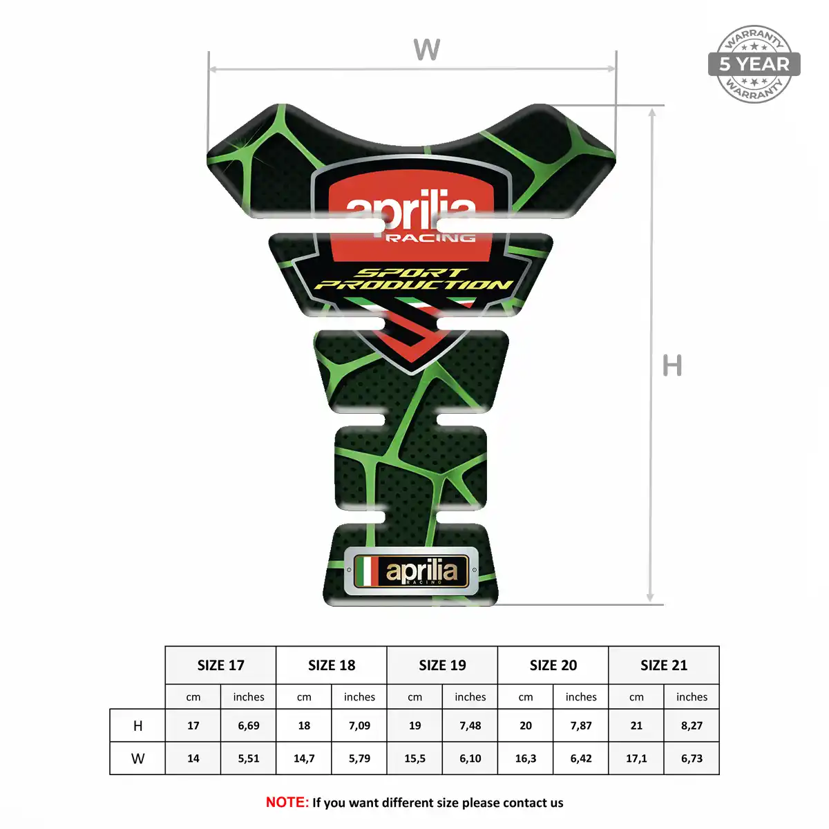Aprilia Gas Tank Pad Sleek Style