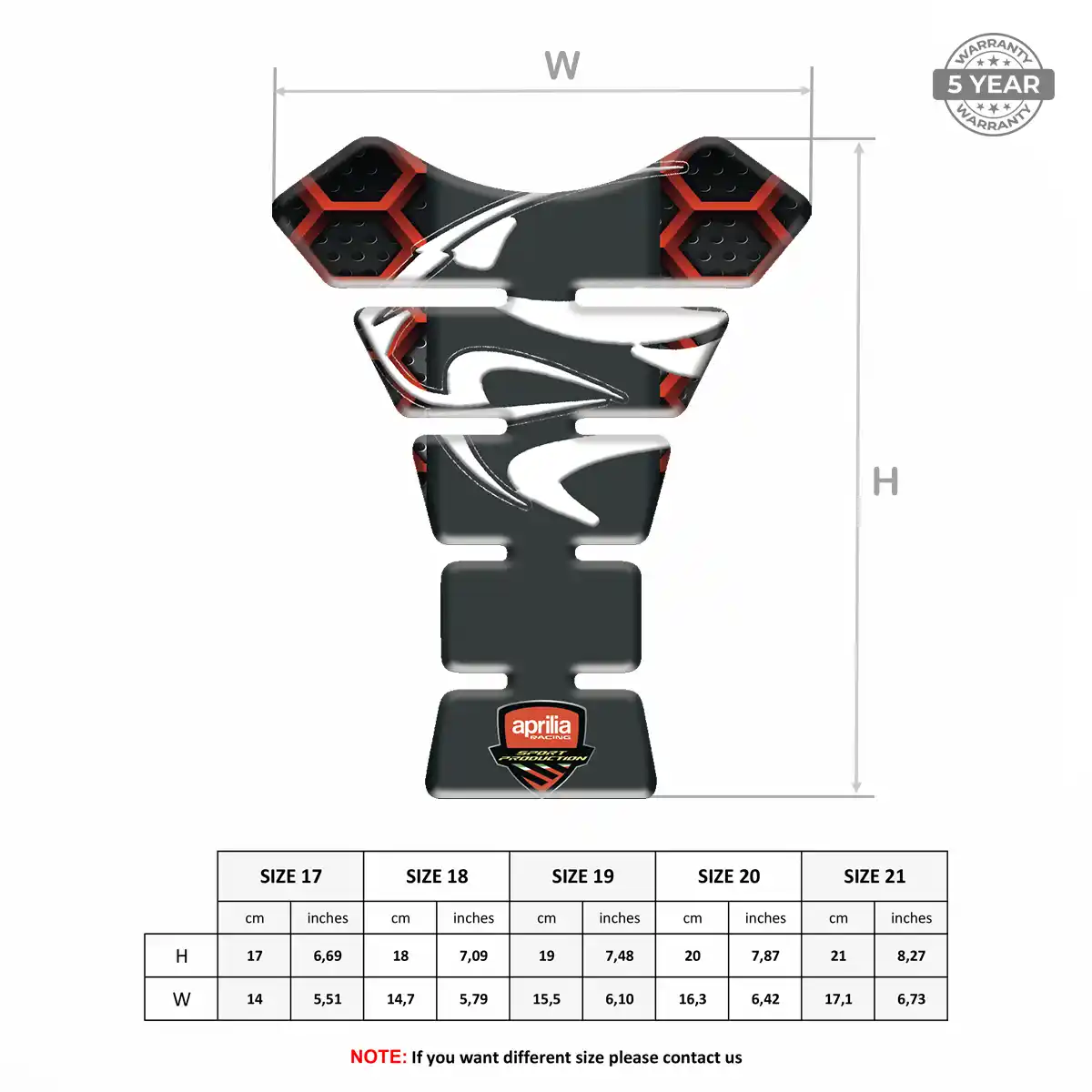 Aprilia Gas Tank Pad Superior Craft
