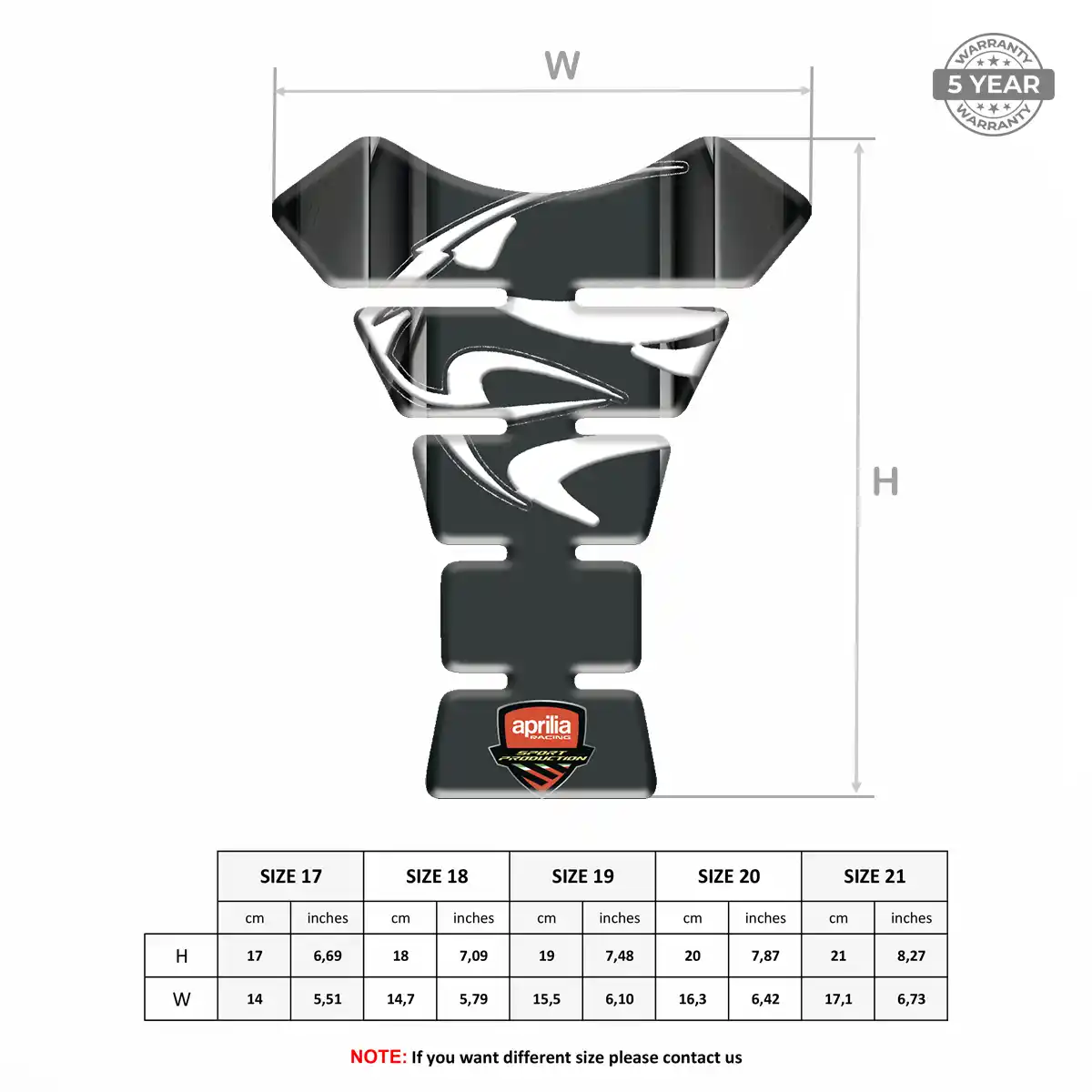 Aprilia Gel Tank Pad Sleek Style