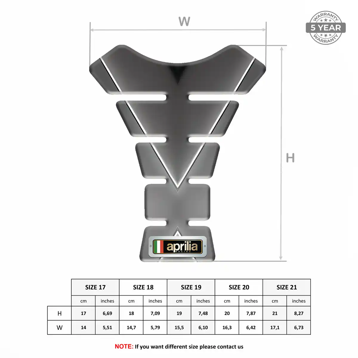 Aprilia Motorbike Tank Pad Elite Finish