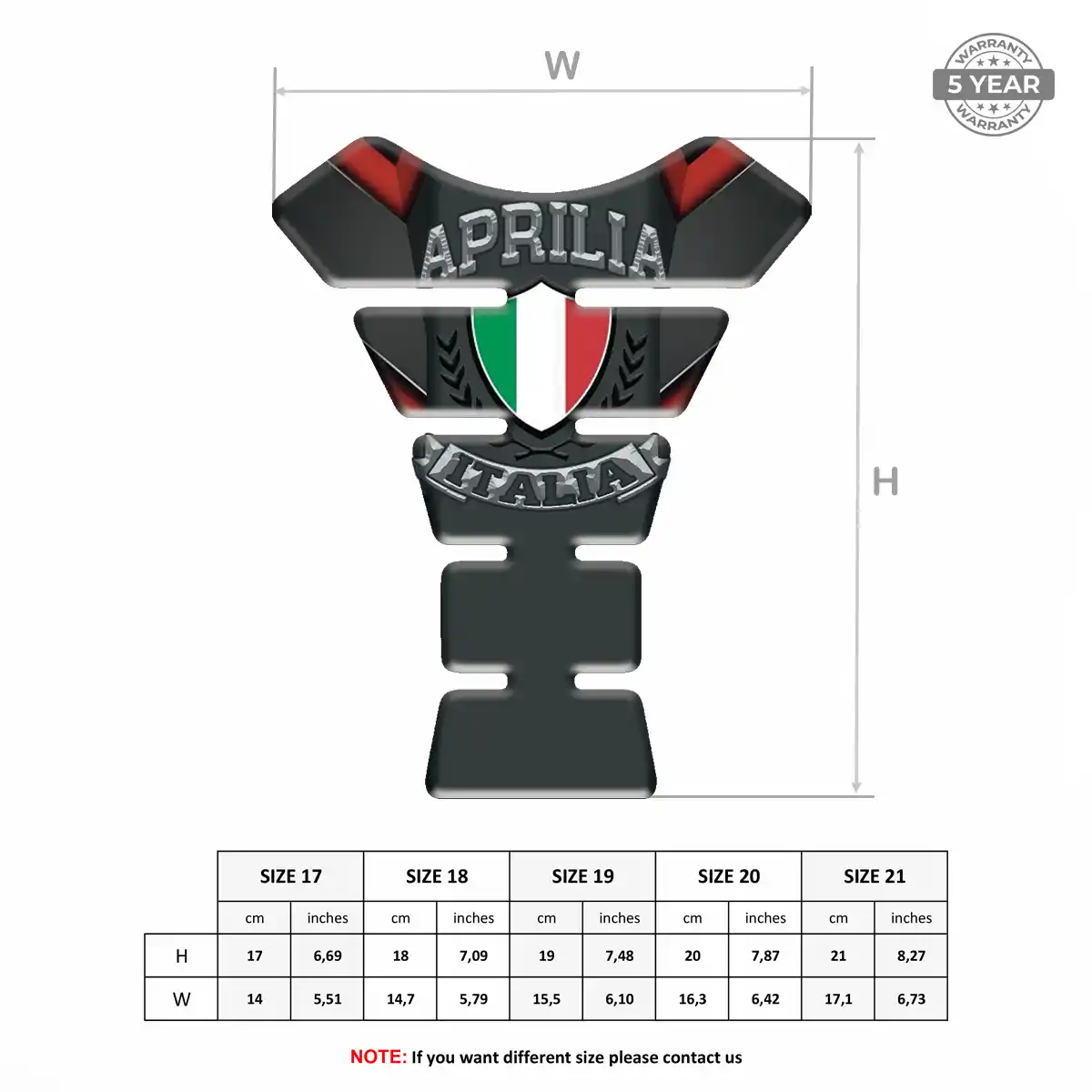Aprilia Motorbike Tank Pad Opulent Line