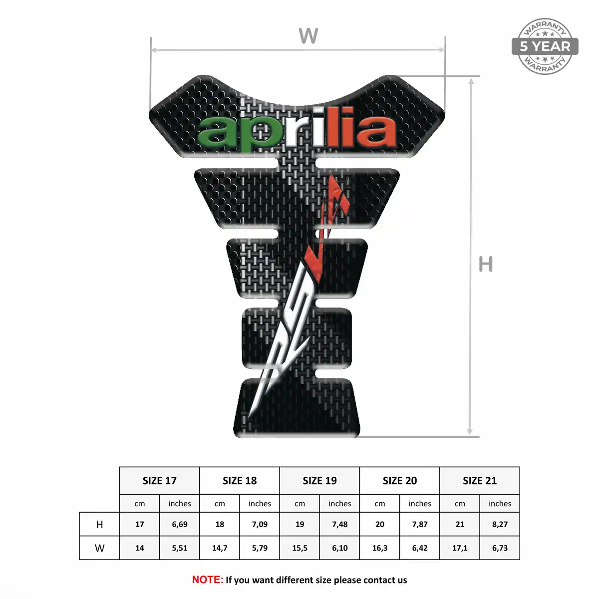 Aprilia Motorbike Tank Pad Refined Design