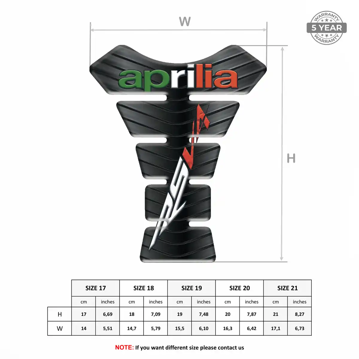 Aprilia Motorbike Tank Pad Signature Grade