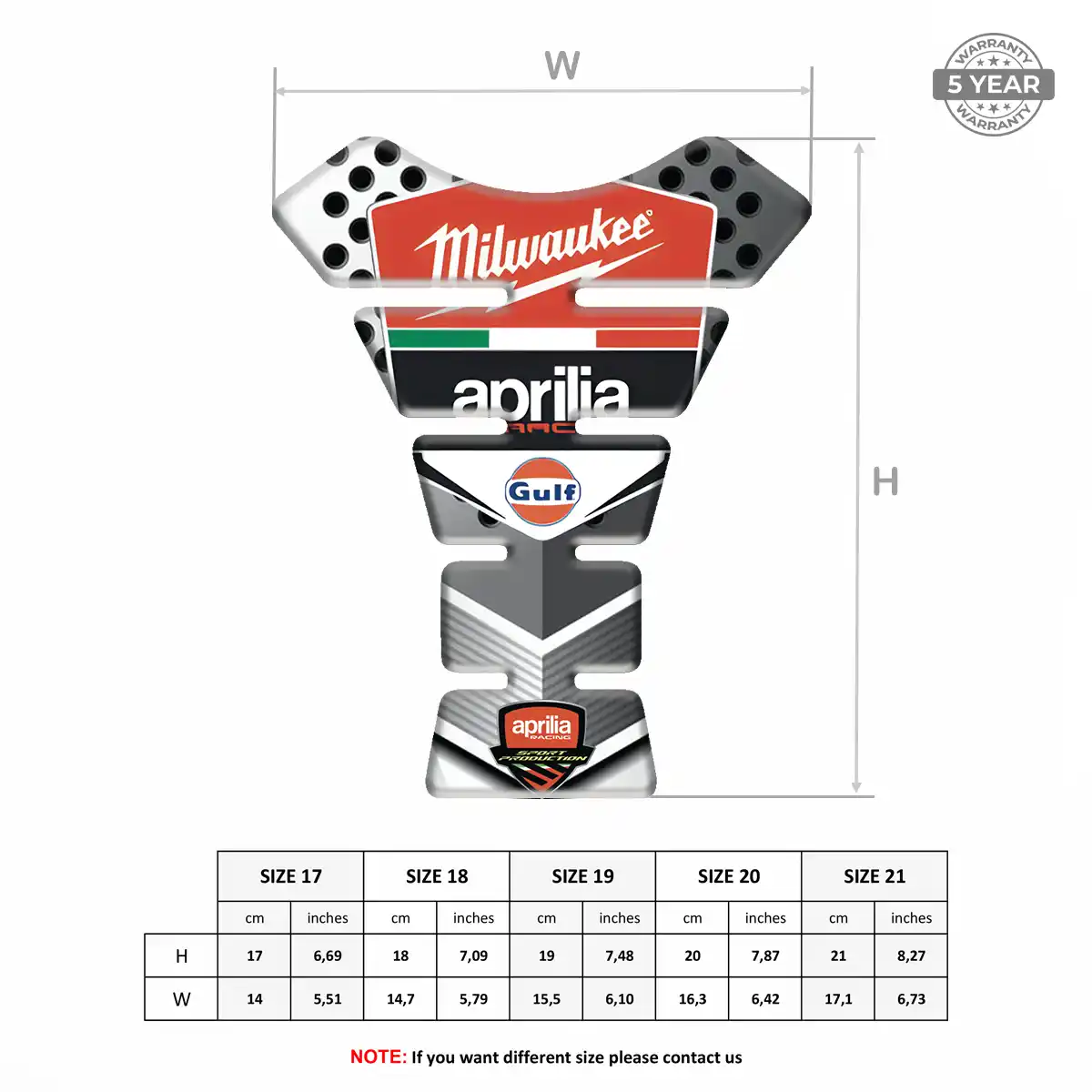 Aprilia Motorbike Tank Pad Superior Craft