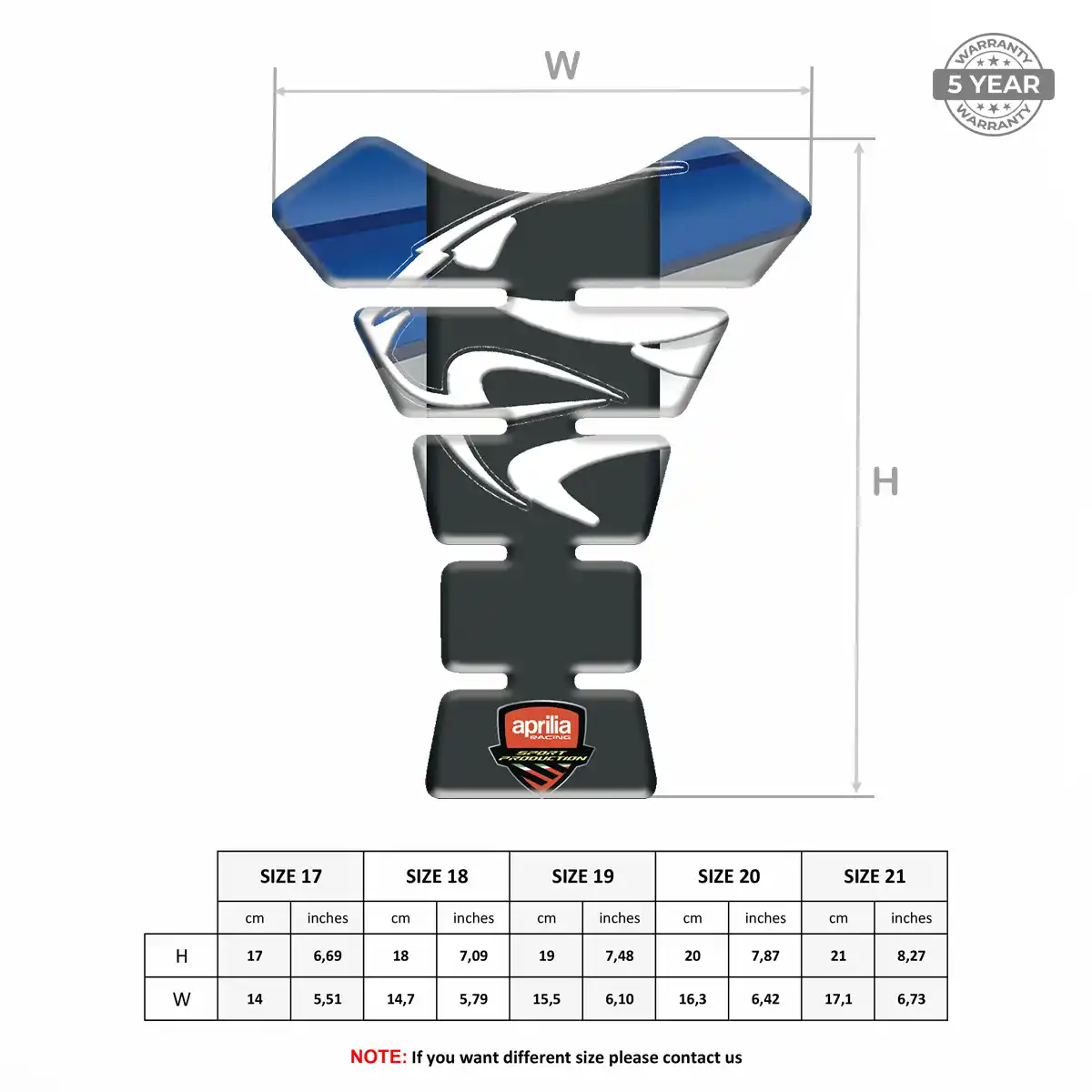 Aprilia Motorcycle Tank Decal Elite Edition