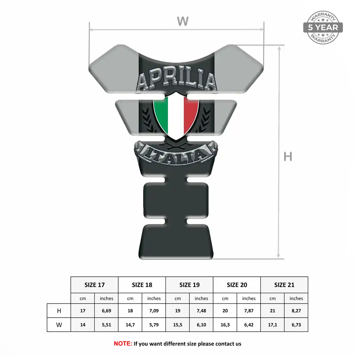 Aprilia Motorcycle Tank Decal Elite Finish