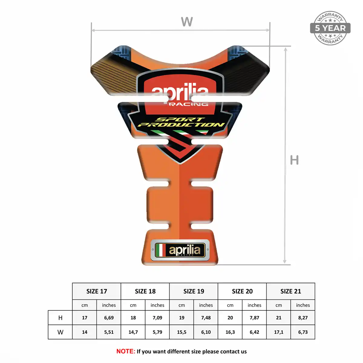 Aprilia Motorcycle Tank Decal Exclusive Series