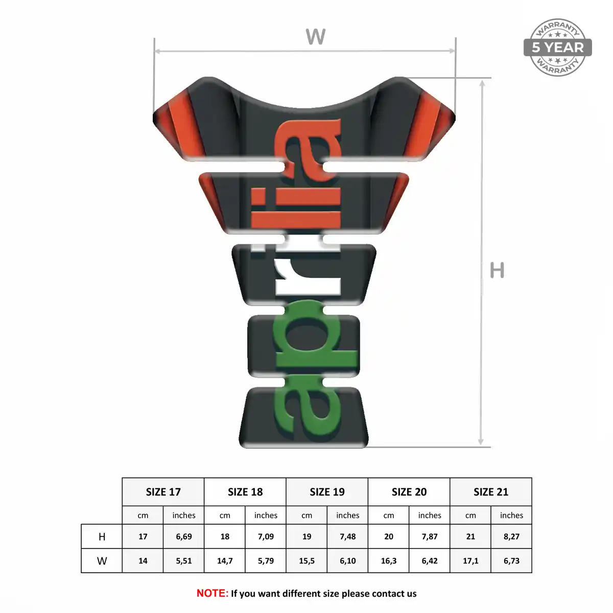 Aprilia Motorcycle Tank Decal Opulent Line