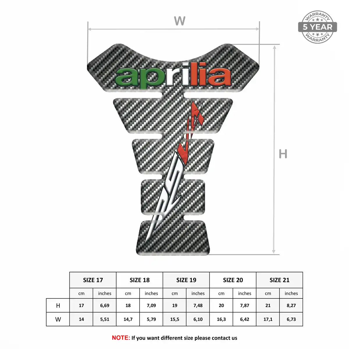 Aprilia Motorcycle Tank Decal Prestige Line