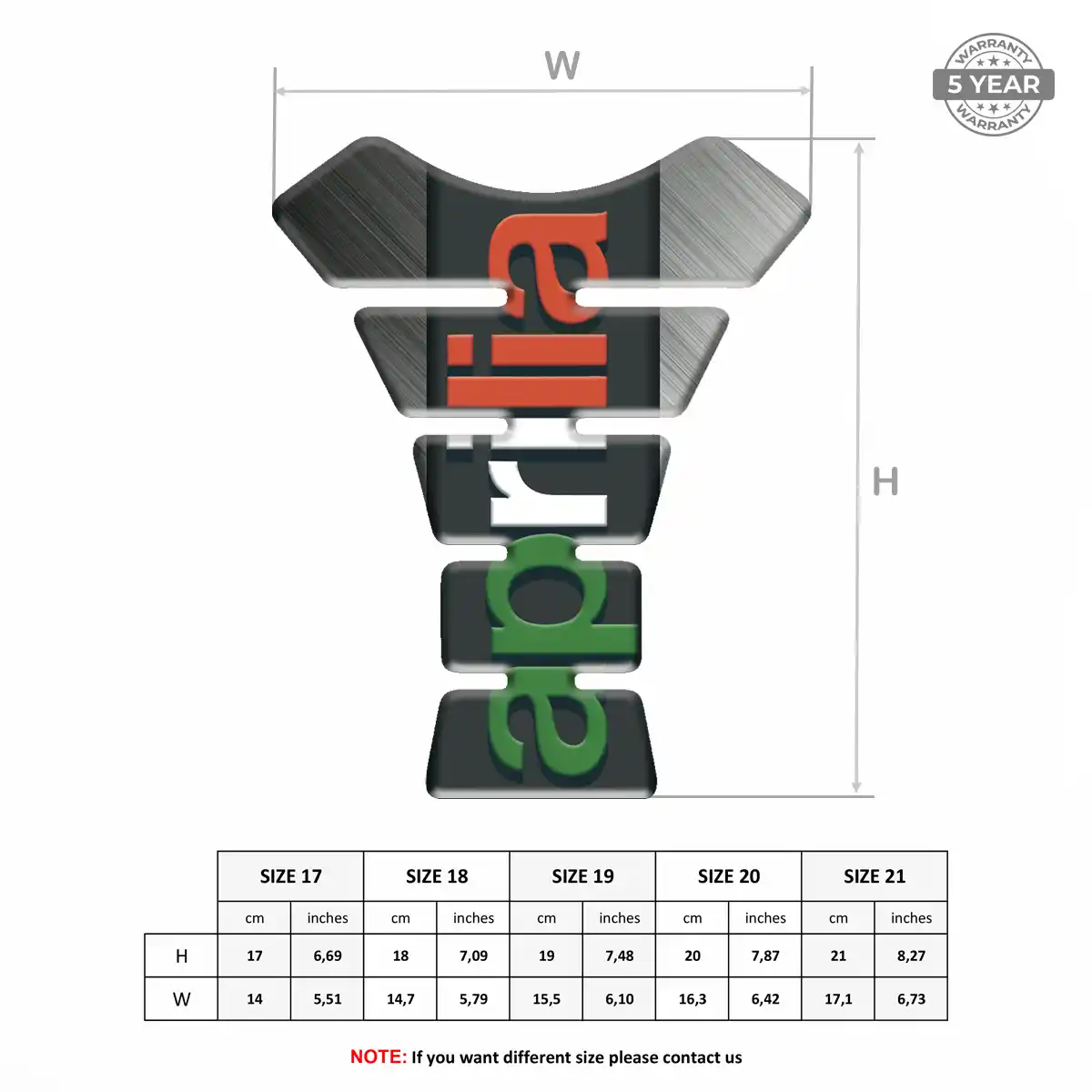 Aprilia Motorcycle Tank Decal Refined Design