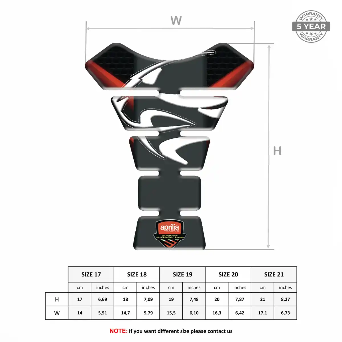 Aprilia Motorcycle Tank Decal Signature Grade
