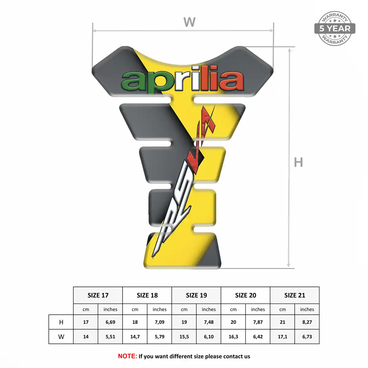 Aprilia Motorcycle Tank Pad Elite Finish