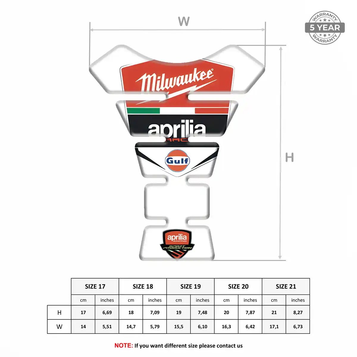 Aprilia Motorcycle Tank Pad Noble Edition