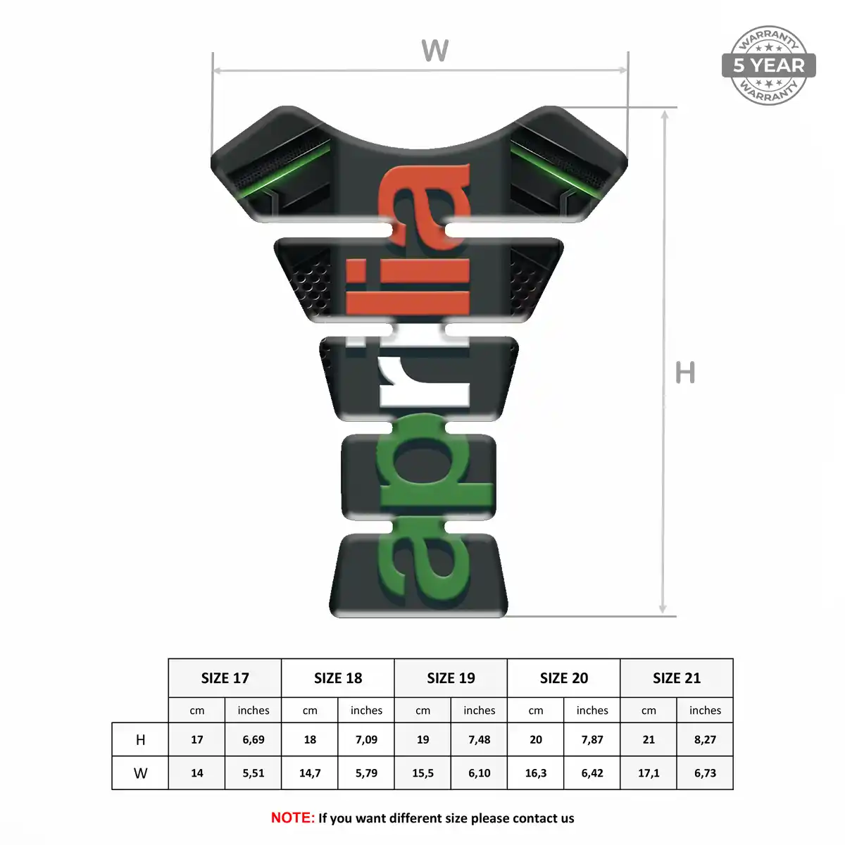 Aprilia Motorcycle Tank Pad Refined Design