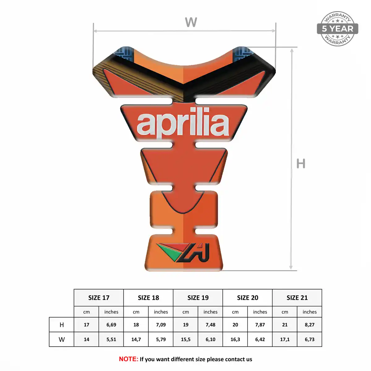 Aprilia Motorcycle Tank Pad Sleek Style