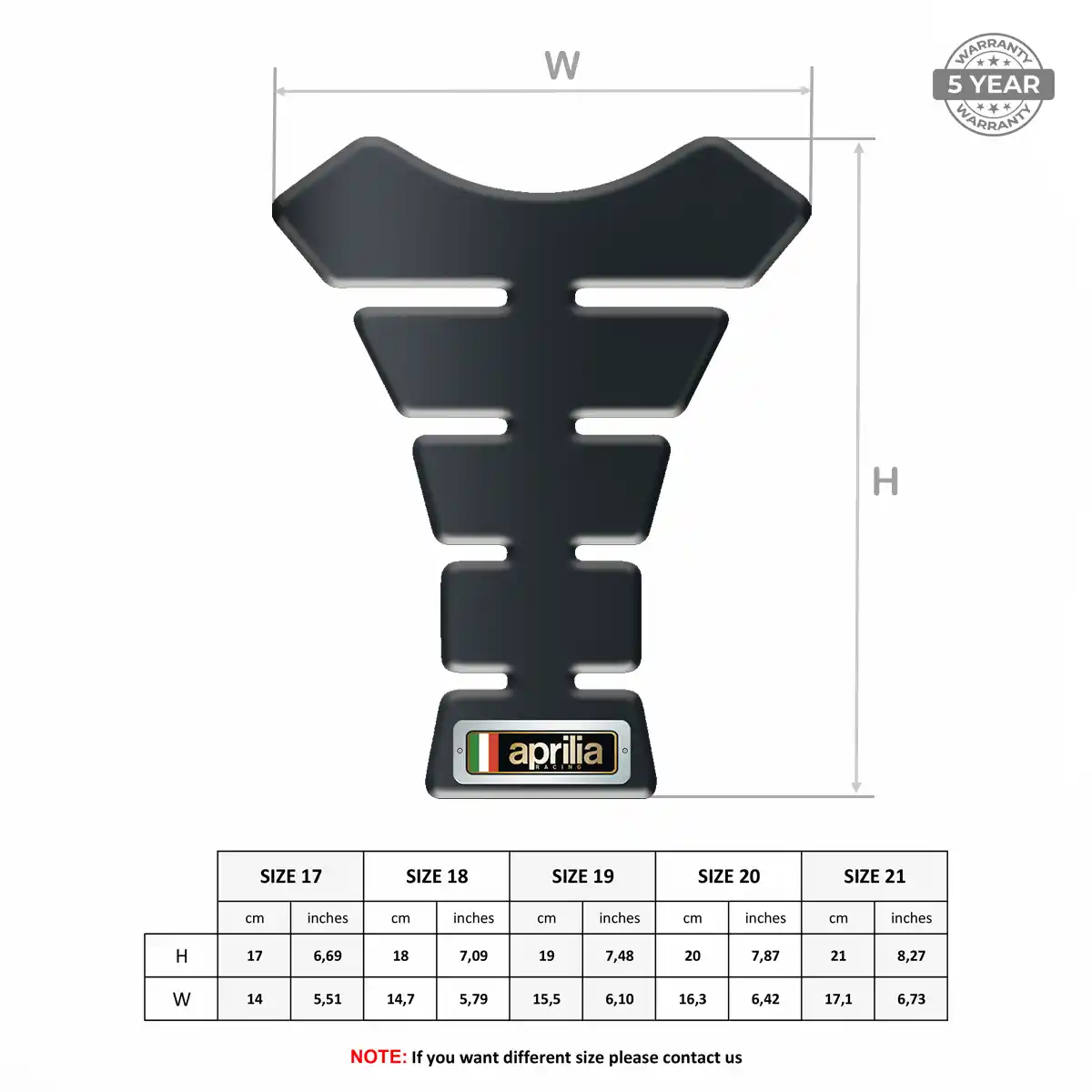 Aprilia Motorcycle Tank Protector Opulent Line