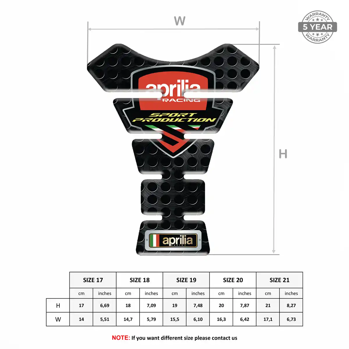 Aprilia Motorcycle Tank Protector Refined Design