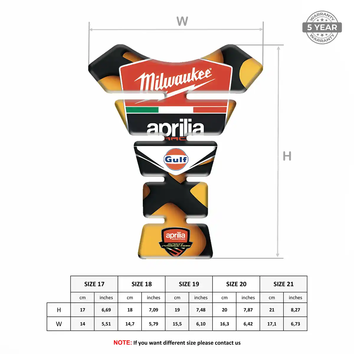 Aprilia Motorcycle Tank Protector Sleek Style
