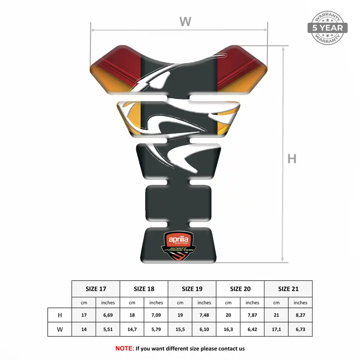 Aprilia Motorcycle Tank Protector Superior Craft
