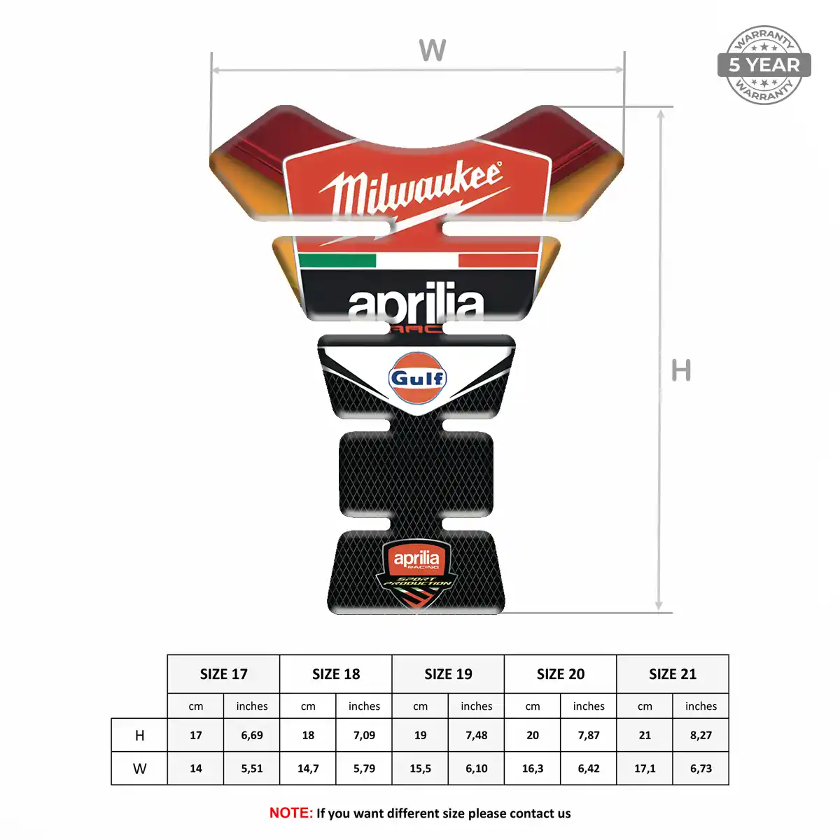 Aprilia Motorcycle Tank Sticker Elite Finish