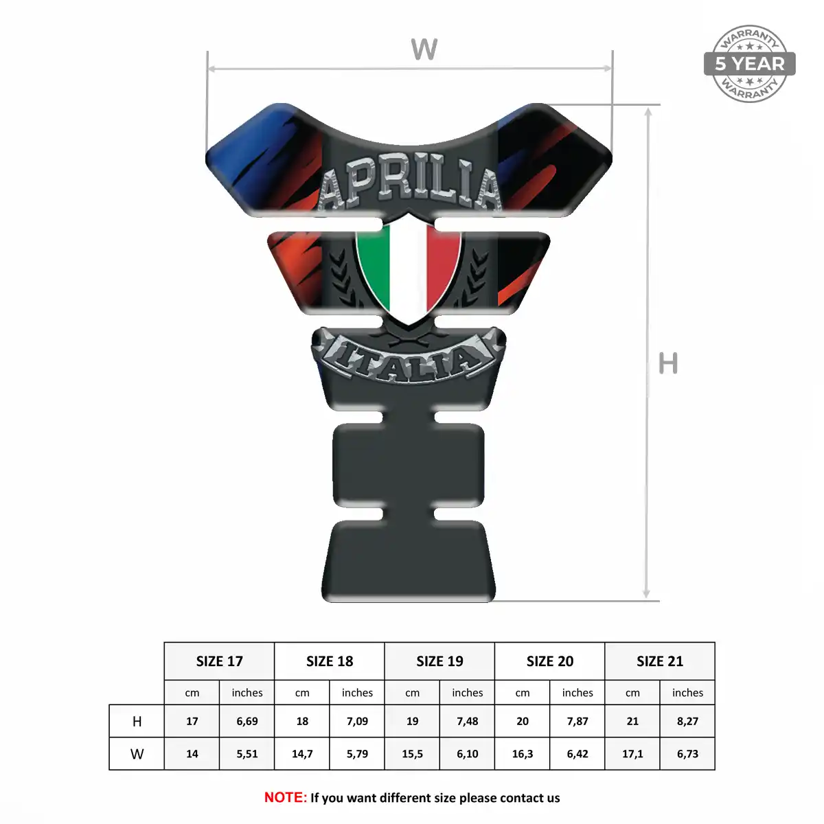 Aprilia Motorcycle Tank Sticker Opulent Line