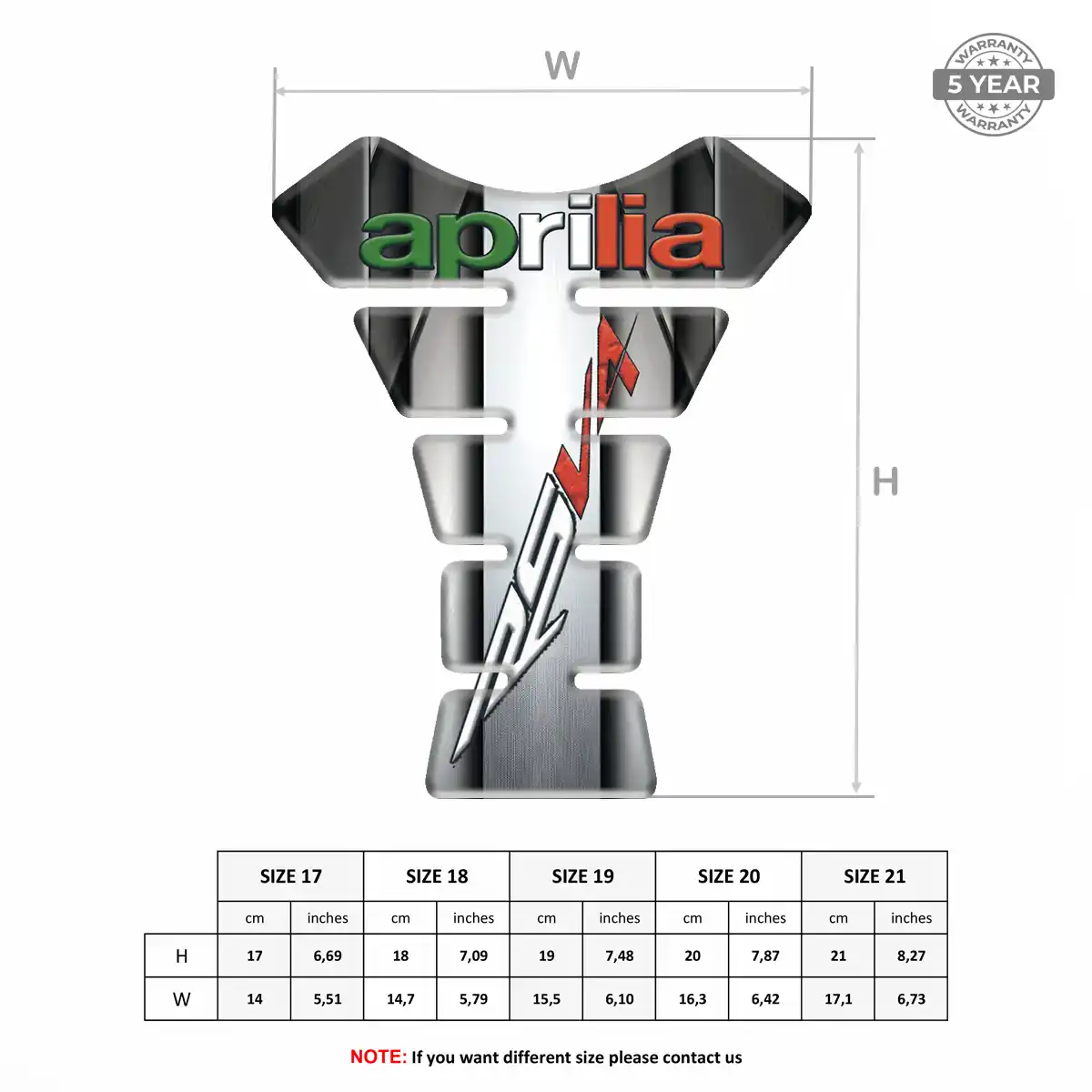 Aprilia Motorcycle Tank Sticker Refined Design