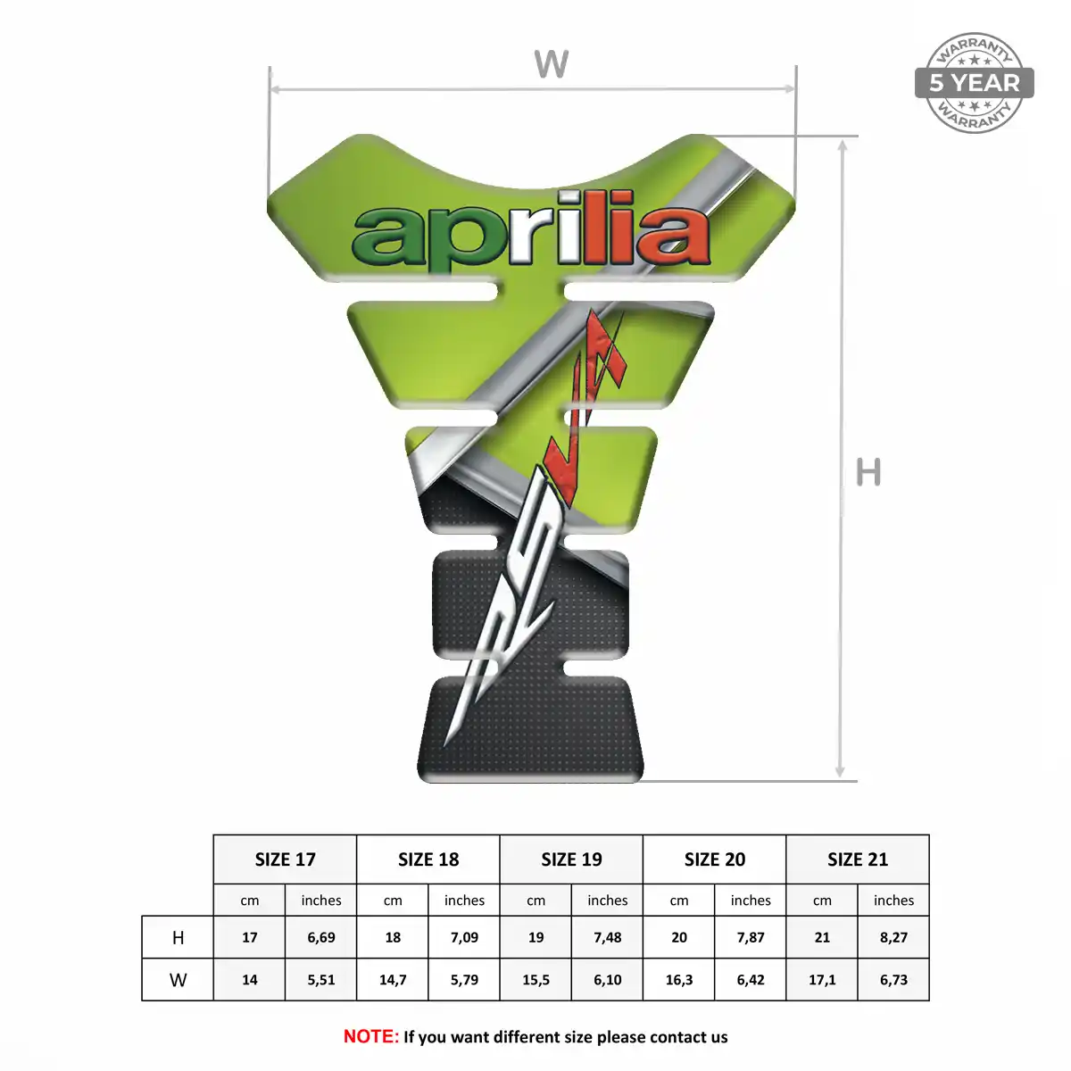 Aprilia Motorcycle Tank Sticker Signature Grade
