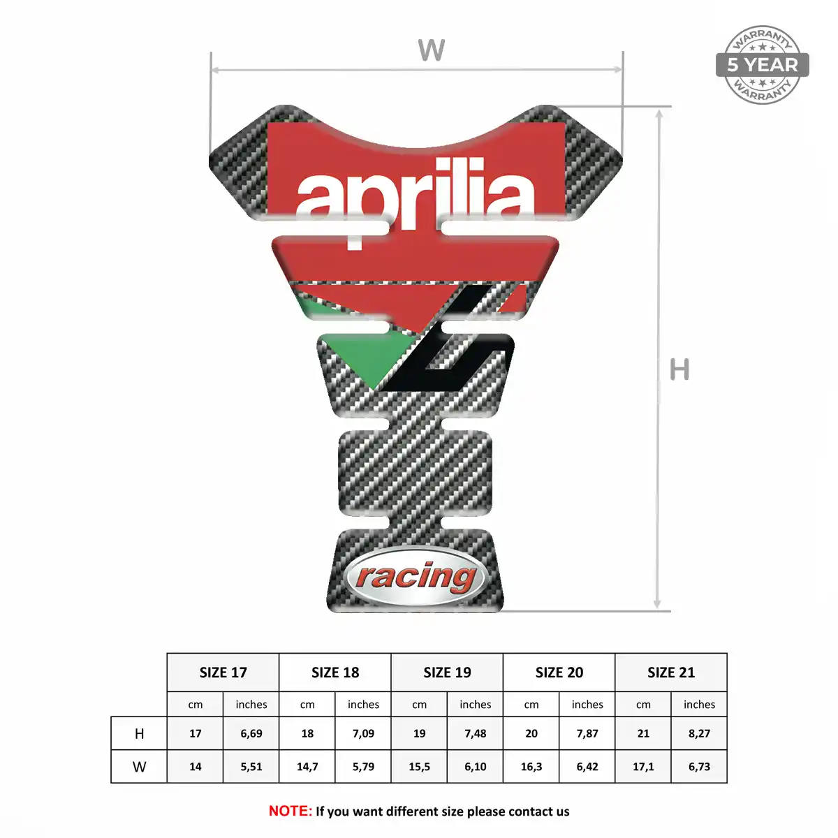 Aprilia Resin Tank Pad Deluxe Edition