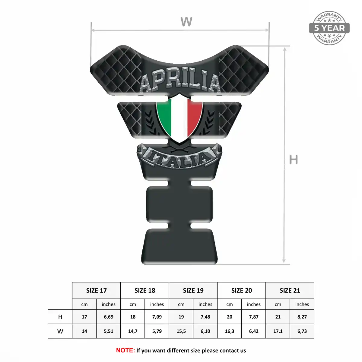Aprilia Resin Tank Pad Noble Edition