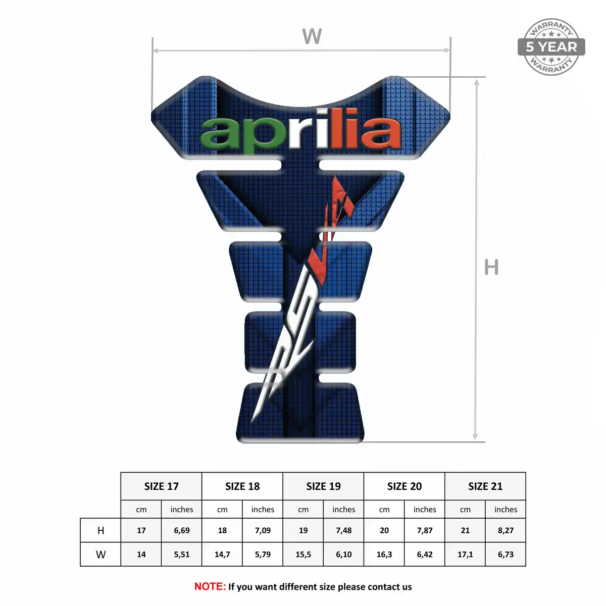 Aprilia Resin Tank Pad Prestige Line
