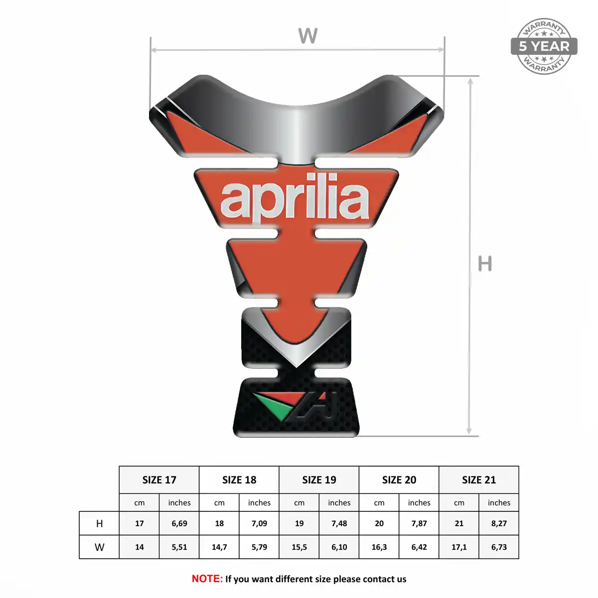 Aprilia Self Adhesive Tank Pad Elite Finish