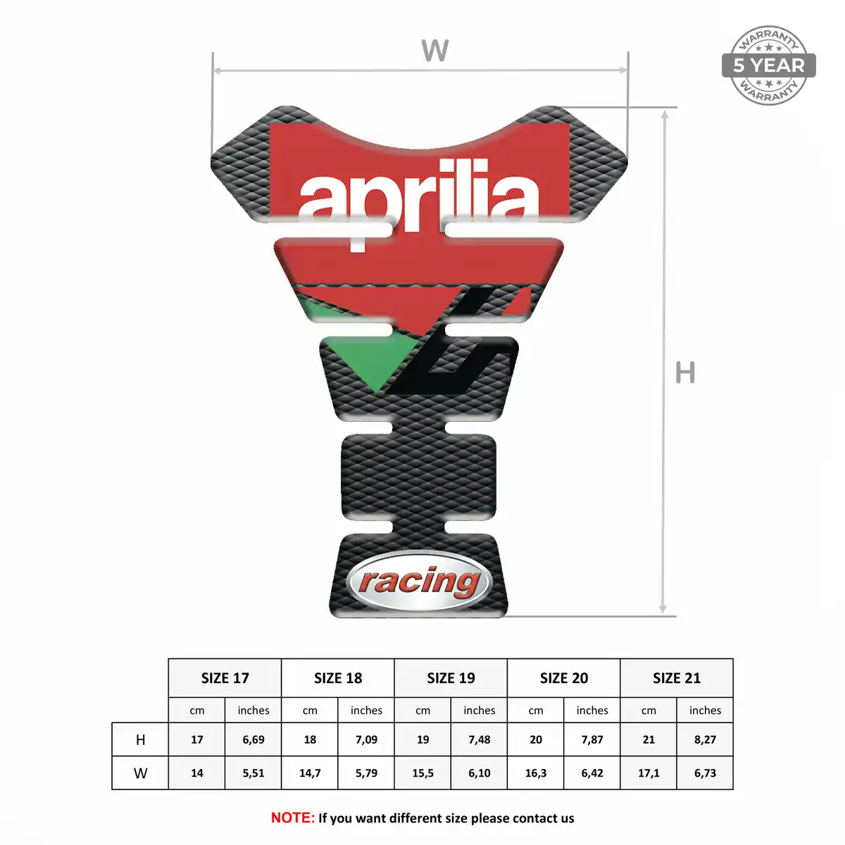 Aprilia Self Adhesive Tank Pad Prestige Line